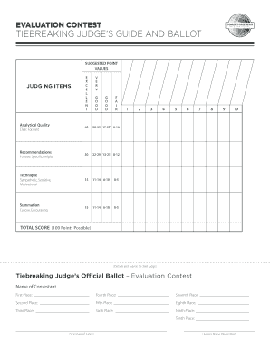 Tiebreaking Judge's Guide and Ballot