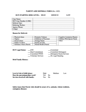 Parent Aide Referral Form