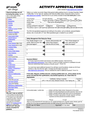 Girl Scouts Activity Approval Form