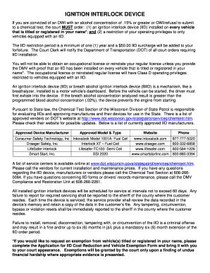 Wisconsin Ignition Interlock Device Cost Reduction and Vehicle Exemption Application