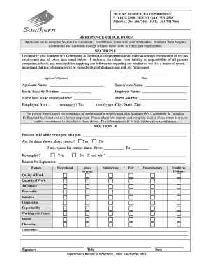 Reference Check Form