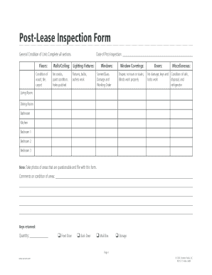 Post-Lease Inspection Form