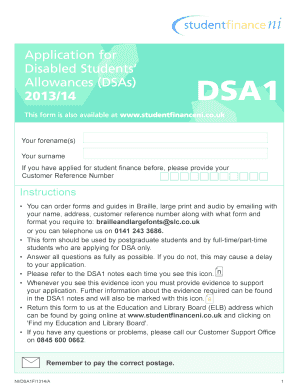 Disabled Students' Allowances Application Form