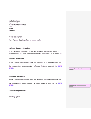University Course Syllabus