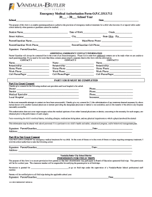 Emergency Medical Authorization Form