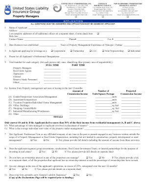 Property Management Insurance Application