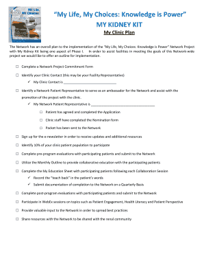 My Kidney Kit Clinic Plan