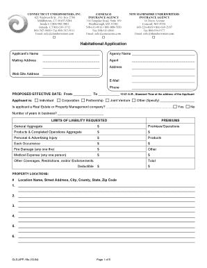 Habitational Insurance Application