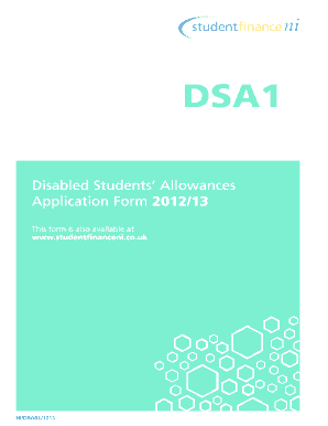 Disabled Students' Allowances Application Form
