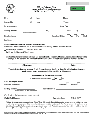 Residential Renter Application