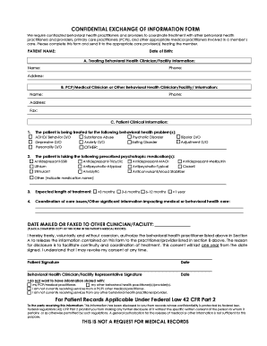 Confidential Exchange of Information Form