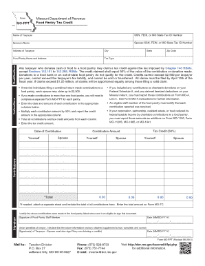Missouri Food Pantry Tax Credit Form
