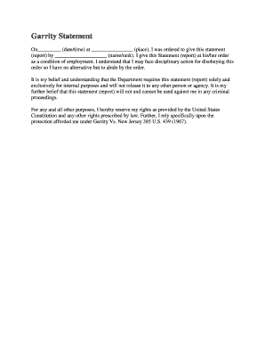 Garrity Statement Form