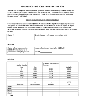 ASCAP Reporting Form 2015