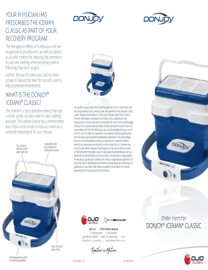 DonJoy IceMan Classic Cold Therapy Order Form