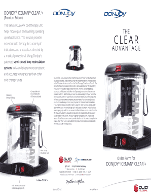 DonJoy IceMan Clear3+ Cold Therapy Order Form