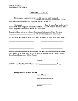 Texas Landlord Affidavit