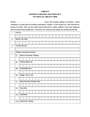 Service Tax Registration Certificate