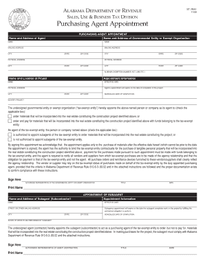 Alabama Purchasing Agent Appointment Form