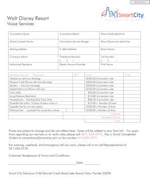 Walt Disney Resort Voice Services Agreement