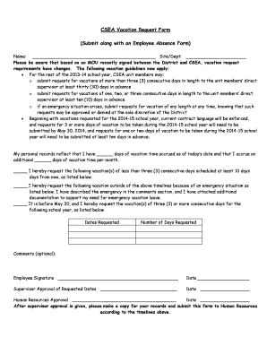 CSEA Vacation Request Form