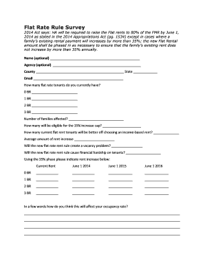 Flat Rate Rent Rule Survey