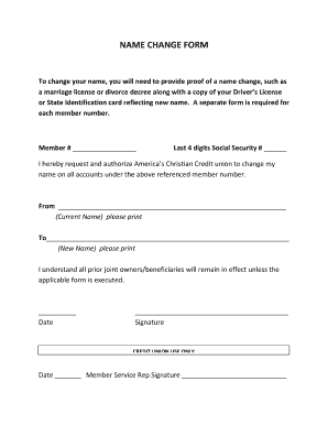 Name Change Form