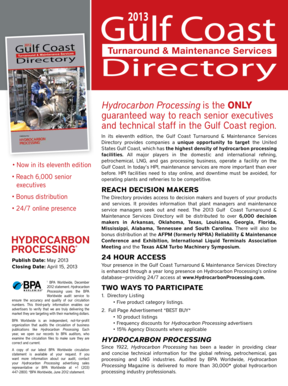 Gulf Coast Turnaround & Maintenance Services Directory 2013