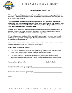 Parental Consent Form for Student Photo Publication