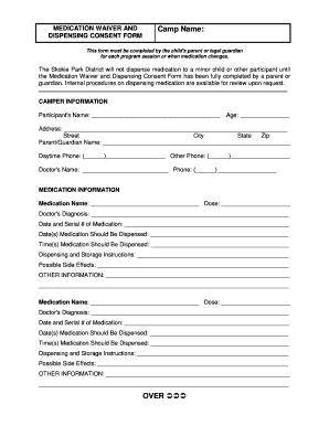 Medication Waiver and Dispensing Consent Form