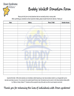 Buddy Walk Donation Form