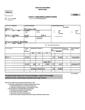 SEC Form 23-B