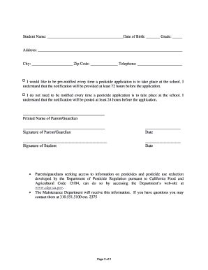 2014-2015 Annual Pesticide Notification Request
