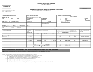 SEC Form 23-B Statement of Changes in Beneficial Ownership