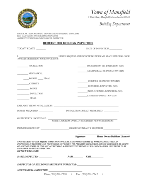 Request for Building Inspection