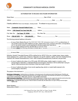Authorization to Release Healthcare Information