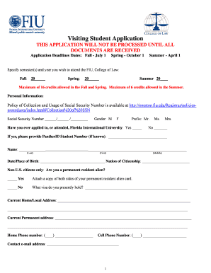 Visiting Student Application