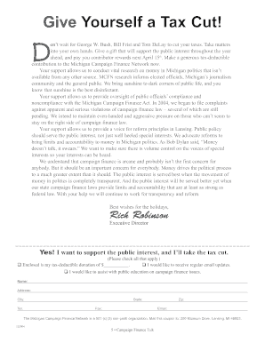 Michigan Campaign Finance Network Donation Form