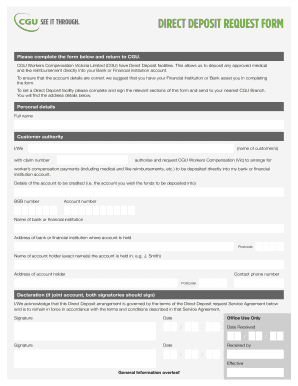 Direct Deposit Request Form