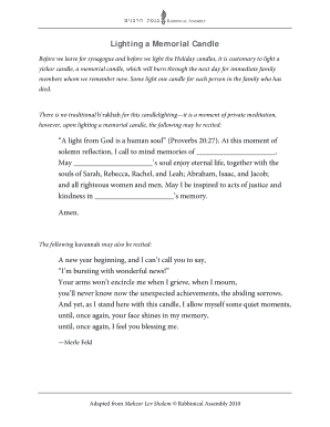 Memorial Candle Lighting Guide