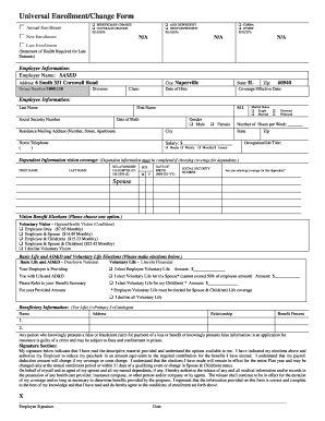 Universal Enrollment/Change Form