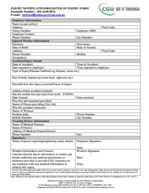 Injury Notification Form