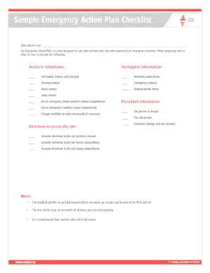 Emergency Action Plan Checklist