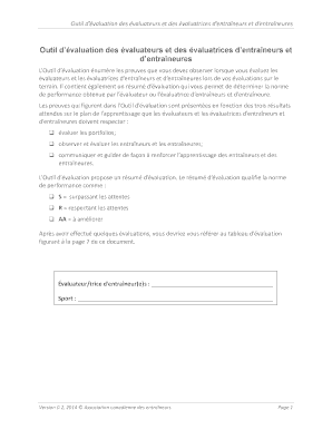 Outil d’évaluation des évaluateurs et des évaluatrices d’entraîneurs et d’entraîneures