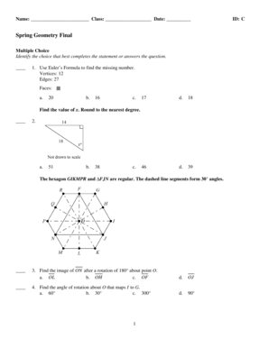 Spring Geometry Final Exam