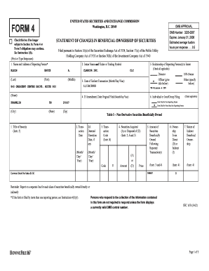 Form 4 Statement of Changes in Beneficial Ownership