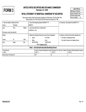 Form 3 Beneficial Ownership Statement