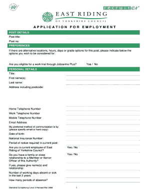 Employment Application Form