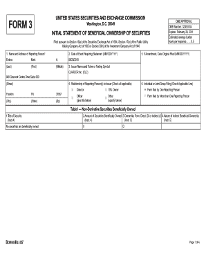 Form 3 Initial Statement of Beneficial Ownership
