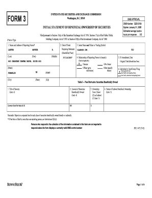SEC Form 3 Beneficial Ownership